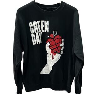 Green day black crewneck sweater mens size large